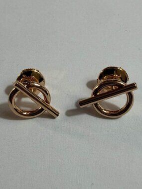 Hermes Echappee Earrings Rose Gold Chaine d'Ancre